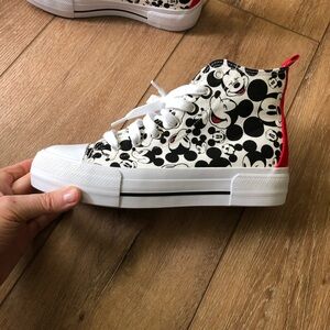 Disney Black and White Mickey Mouse High-Top Sneakers